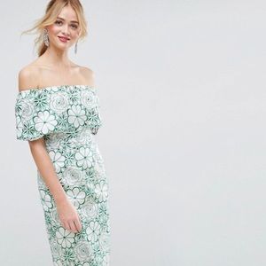 Asos Bardot Laser cit pencil midi dress